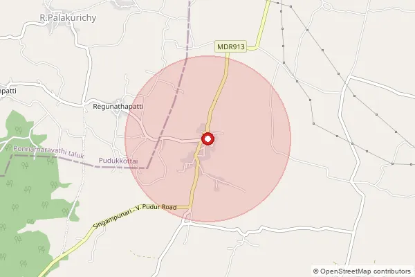 Map showing approximate area covered by Pincode 630410 — Kilavayal B.O, Sivaganga