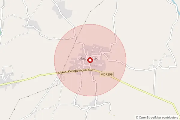 Map showing approximate area covered by Pincode 630552 — Salur Bo, Sivaganga