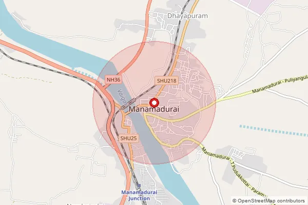 Map showing approximate area covered by Pincode 630612 — Pottapalayam So, Sivaganga