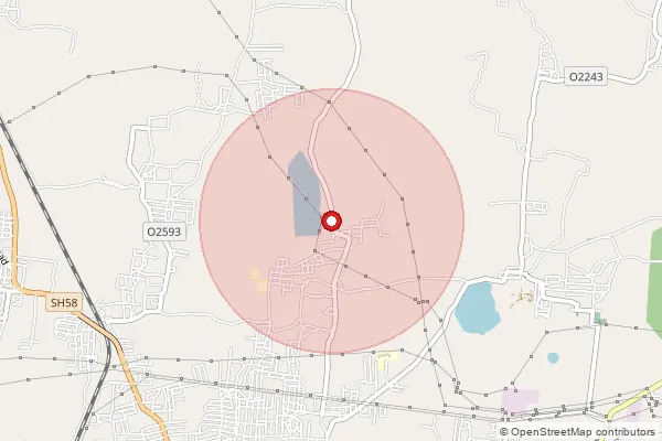 Map showing approximate area covered by Pincode 631004 — Mosur Bo, Ranipet