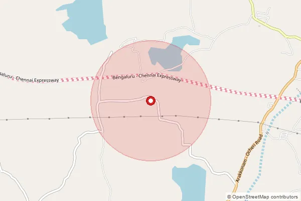 Map showing approximate area covered by Pincode 631051 — Pallur Bo, Ranipet