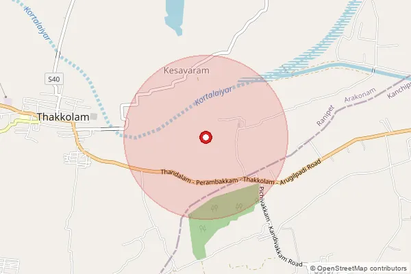 Map showing approximate area covered by Pincode 631151 — Iluppaithandalam Bo, Ranipet