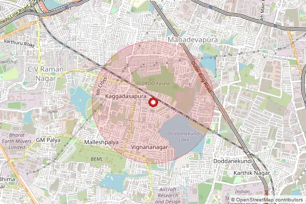 Map showing approximate area covered by Pincode 631152 — Suraksha Cisf Campus So, Ranipet