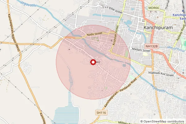 Map showing approximate area covered by Pincode 631201 — Nemili B.O, Thiruvallur