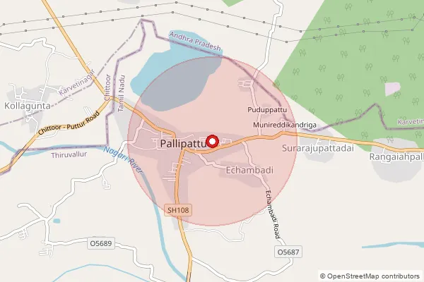 Map showing approximate area covered by Pincode 631207 — Karimbedu B.O, Thiruvallur