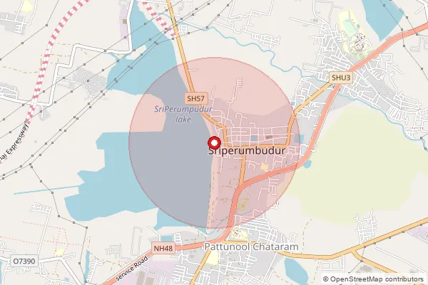 Map showing approximate area covered by Pincode 631553 — Pichivakkam B.O, Kanchipuram