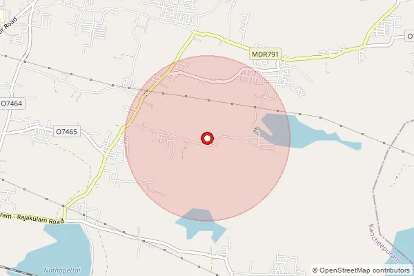 Map showing approximate area covered by Pincode 632002 — Thorapadi S.O, Vellore