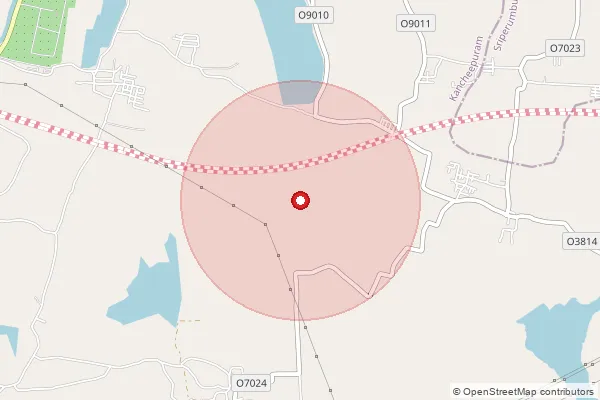 Map showing approximate area covered by Pincode 632004 — Bakiyath S.O, Vellore