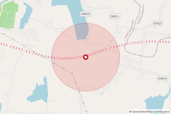 Map showing approximate area covered by Pincode 632006 — Gandhinagar West S.O, Vellore