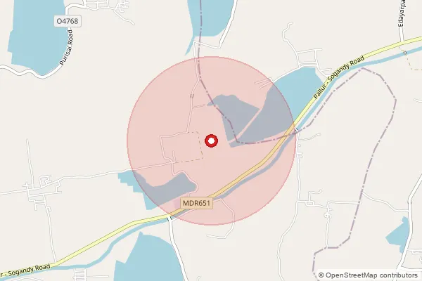 Map showing approximate area covered by Pincode 632013 — Konavattam S.O, Vellore
