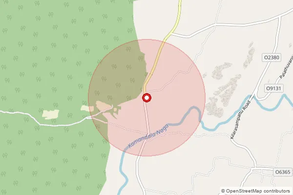 Map showing approximate area covered by Pincode 632113 — Tellai B.O, Vellore