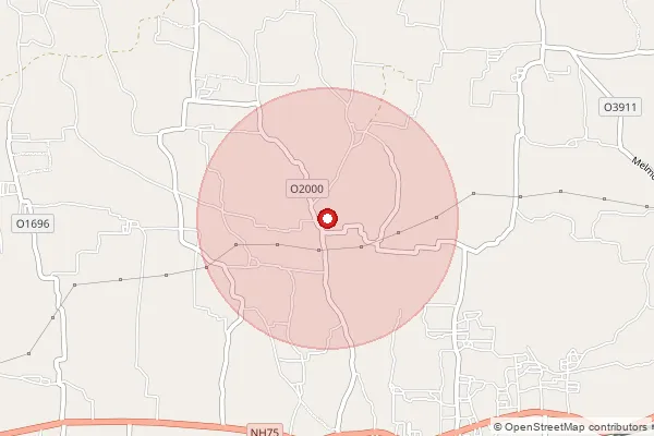 Map showing approximate area covered by Pincode 632201 — Perumankuppam B.O, Vellore