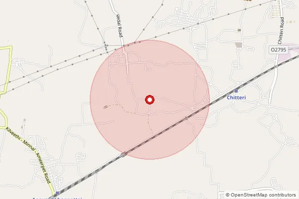 Map showing approximate area covered by Pincode 632502 — Kattupakkam Bo, Ranipet