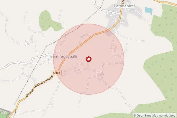 Map showing approximate area covered by Pincode 632603 — Viludonpalayam B.O, Vellore