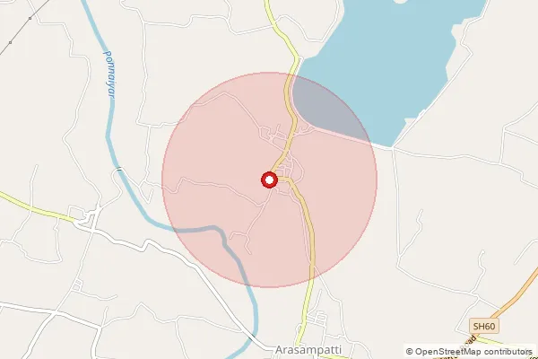 Map showing approximate area covered by Pincode 635201 — Thathampatti B.O, Krishnagiri
