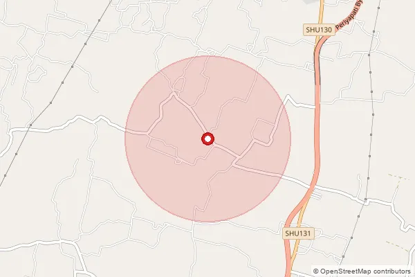 Map showing approximate area covered by Pincode 635205 — Kannipatti B.O, Dharmapuri