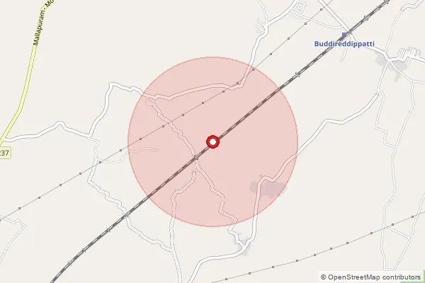 Map showing approximate area covered by Pincode 635302 — Kurubarahalli B.O, Dharmapuri