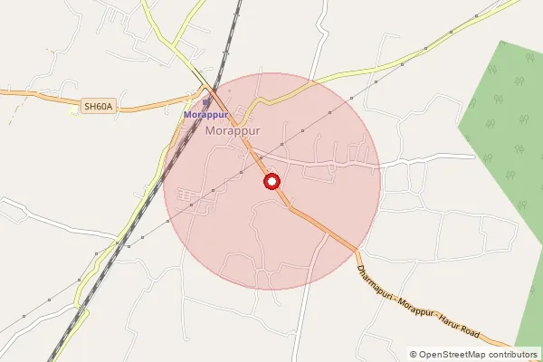 Map showing approximate area covered by Pincode 635305 — Gobichettipalayam B.O, Dharmapuri