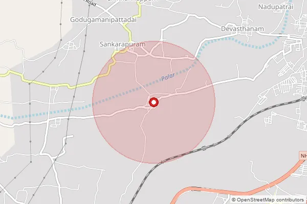 Map showing approximate area covered by Pincode 635801 — Thimmampet B.O, Tirupathur