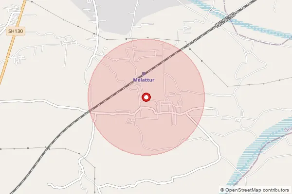 Map showing approximate area covered by Pincode 635806 — Melalathur S.O, Vellore