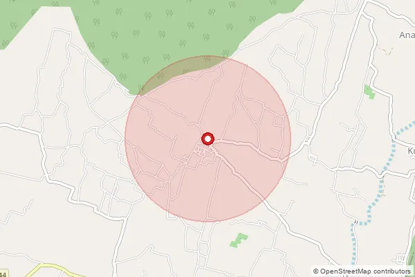 Map showing approximate area covered by Pincode 636104 — Aladipatti B.O, Salem