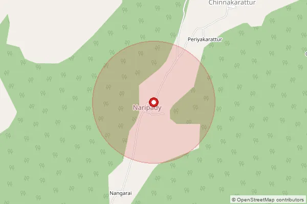 Map showing approximate area covered by Pincode 636105 — Edappadi B.O, Salem