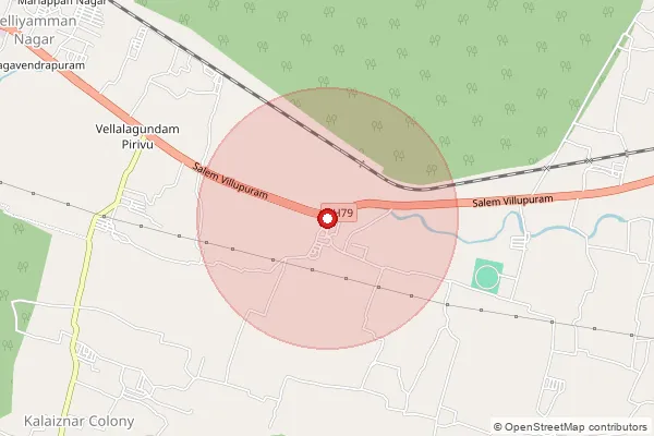 Map showing approximate area covered by Pincode 636111 — M. Perumapalayam B.O, Salem