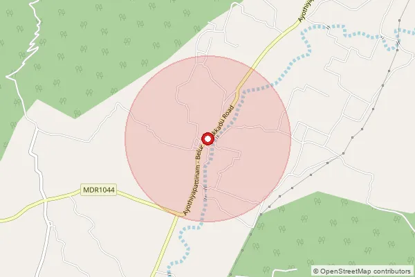 Map showing approximate area covered by Pincode 636114 — Pappanaickenpatti B.O, Salem