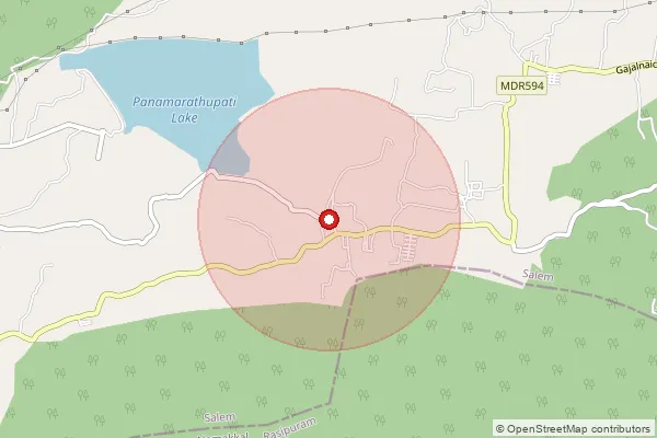 Map showing approximate area covered by Pincode 636204 — Adikarai B.O, Salem