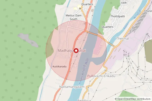 Map showing approximate area covered by Pincode 636452 — Masilapalayam B.O, Salem