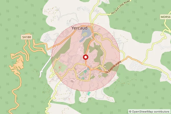 Map showing approximate area covered by Pincode 636601 — Kombuthooki B.O, Salem