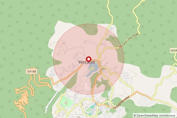 Map showing approximate area covered by Pincode 636602 — Asambur B.O, Salem