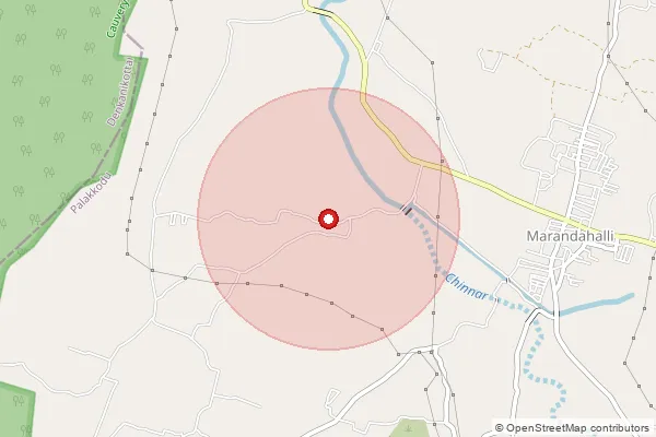 Map showing approximate area covered by Pincode 636806 — Chikkadornabetta B.O, Dharmapuri