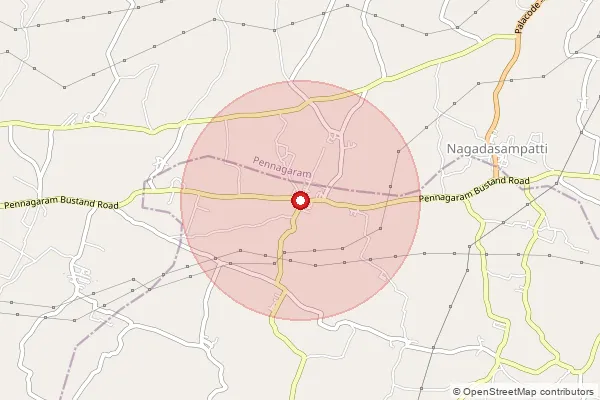 Map showing approximate area covered by Pincode 636813 — Anjehalli B.O, Dharmapuri