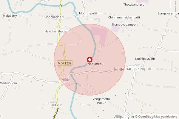 Map showing approximate area covered by Pincode 637207 — M.Rasampalayam B.O, Namakkal