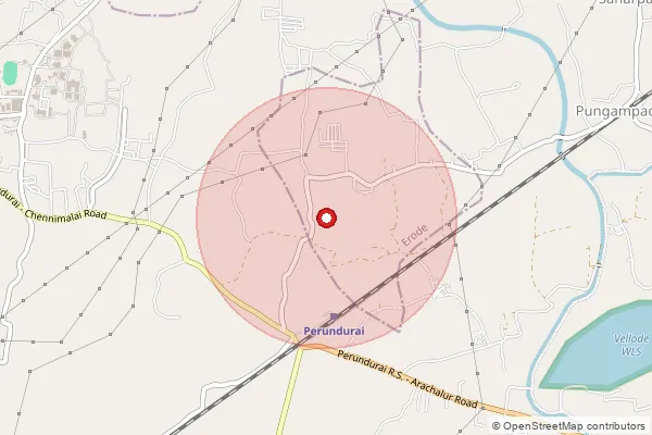 Map showing approximate area covered by Pincode 638052 — Periyavettuvapalayam Bo, Erode