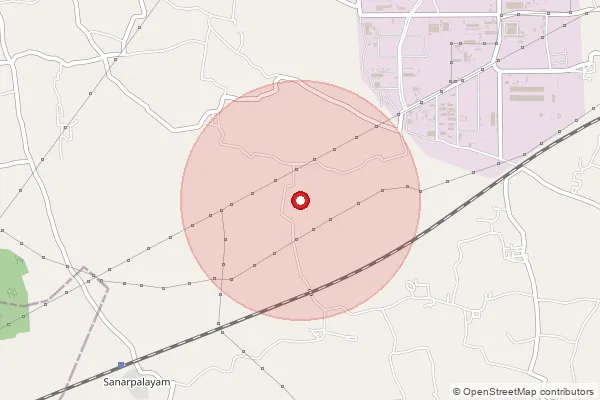 Map showing approximate area covered by Pincode 638056 — Nadupatti Bo, Tiruppur