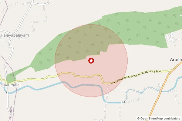 Map showing approximate area covered by Pincode 638101 — Attavanai Hanumanpalli Bo, Erode