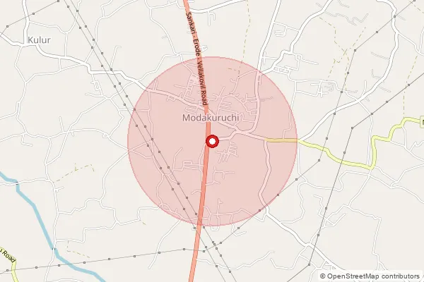 Map showing approximate area covered by Pincode 638104 — Komarayeevalasu Bo, Erode