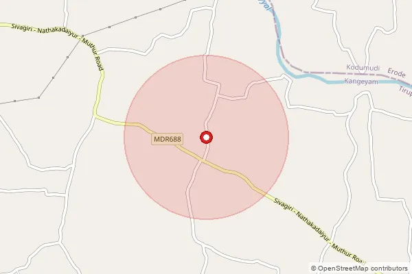 Map showing approximate area covered by Pincode 638108 — Mullipuram Bo, Tiruppur