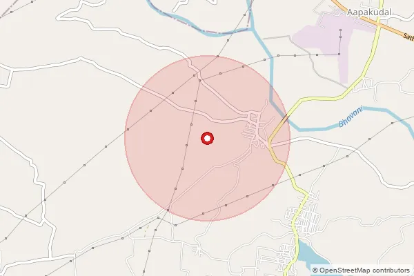 Map showing approximate area covered by Pincode 638315 — Perundalaiyur Bo, Erode