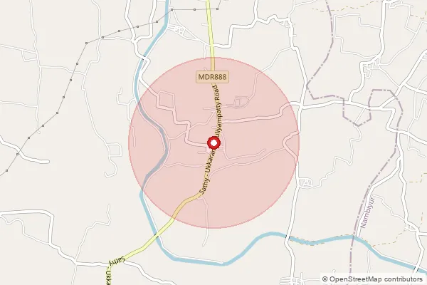 Map showing approximate area covered by Pincode 638402 — Konamoolai Bo, Erode
