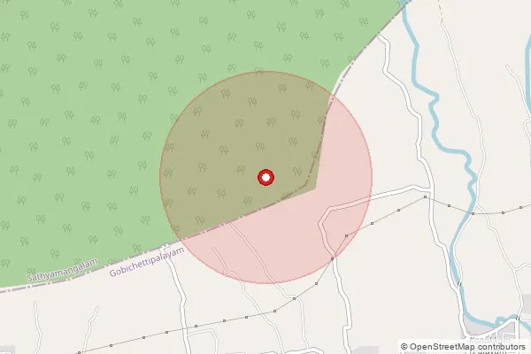Map showing approximate area covered by Pincode 638453 — Kalingiam Bo, Erode