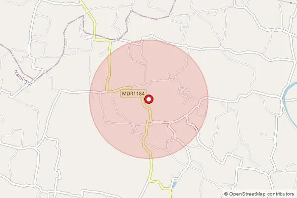 Map showing approximate area covered by Pincode 638454 — Arasur Bo, Erode