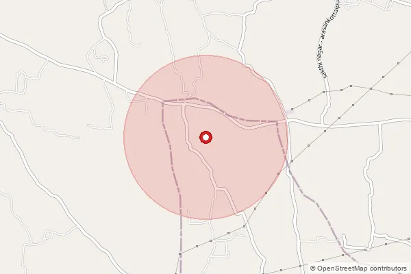 Map showing approximate area covered by Pincode 638458 — Elathur Chettipalayam Bo, Erode