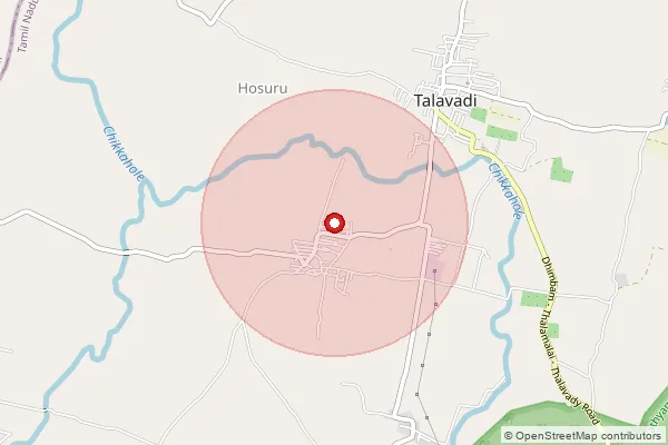 Map showing approximate area covered by Pincode 638461 — Aralavadi Bo, Erode