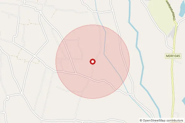 Map showing approximate area covered by Pincode 638501 — Alampalayam Bo, Erode