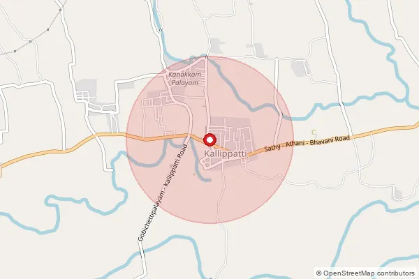 Map showing approximate area covered by Pincode 638505 — Kanakkampalayam Bo, Erode