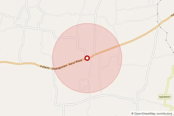 Map showing approximate area covered by Pincode 638661 — Kalipalayam Bo, Tiruppur