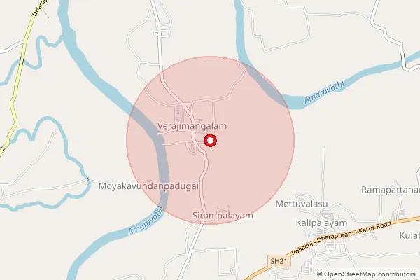 Map showing approximate area covered by Pincode 638673 — Bommanallur Bo, Tiruppur